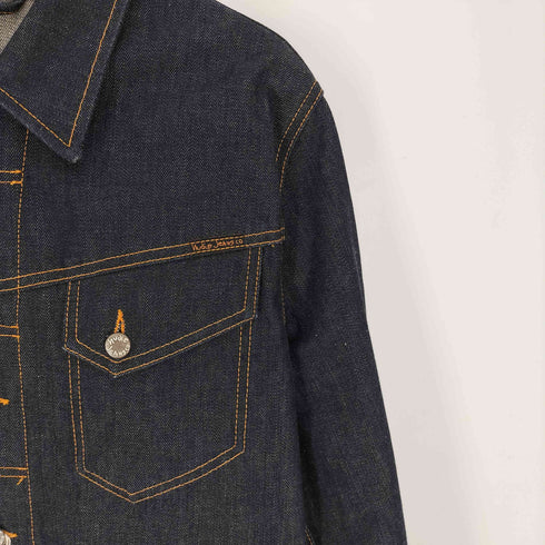 ヌーディージーンズ Nudie Jeans イタリア製 Conny 濃紺 リジット デニム トラッカー ジャケット Gジャン メンズ import:XL