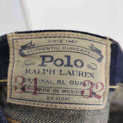 ポロラルフローレン POLO RALPH LAUREN メキシコ製 インディゴ 濃紺 スリムストレート デニム パンツ メンズ W34 L32