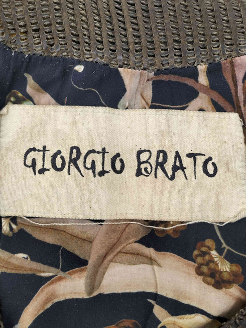 ジョルジオブラット Giorgio Brato 裏地花柄 メッシュ シープレザー 2B テーラードジャケット レディース JPN:40