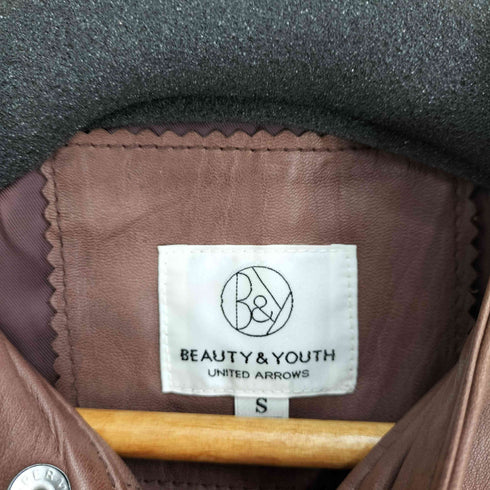 ビューティーアンドユースユナイテッドアローズ BEAUTY & YOUTH UNITED ARROWS シングルシープレザーライダースジャケット メンズ JPN:S