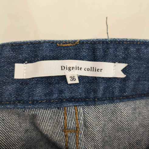 ディニテコリエ Dignite Collier タックワイドデニムパンツ レディース 36