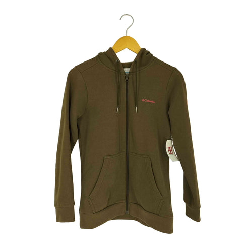 コロンビア Columbia 袖ロゴ 裏起毛 ジップアップパーカー レディース import:XS