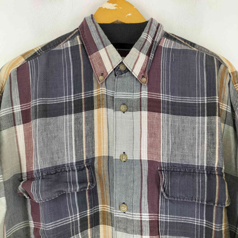 エディーバウアー Eddie Bauer 90S L/S BD チェック シャツ フラップポケット メンズ JPN:L