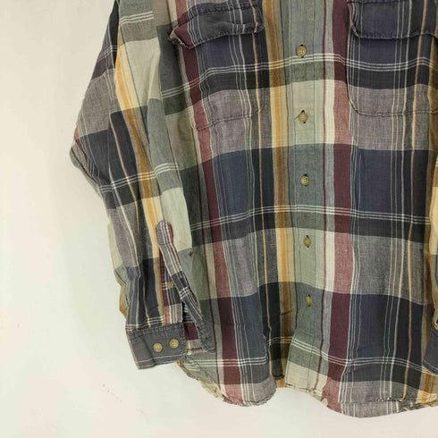 エディーバウアー Eddie Bauer 90S L/S BD チェック シャツ フラップポケット メンズ JPN:L