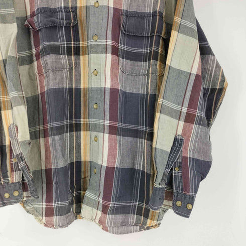 エディーバウアー Eddie Bauer 90S L/S BD チェック シャツ フラップポケット メンズ JPN:L