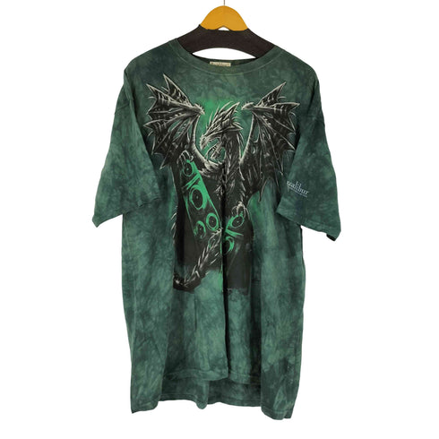ザマウンテン the mountain タイダイ ドラゴンプリント S/S Tシャツ メンズ JPN:XL