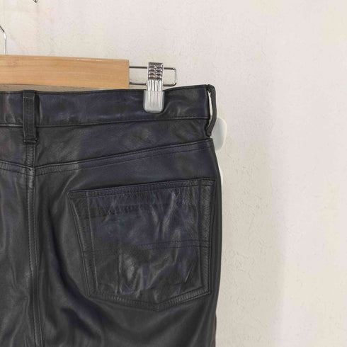 ポールスミス Paul Smith 90-00S YZIP ジッパーフライ Cow leathr レザーパンツ メンズ 31