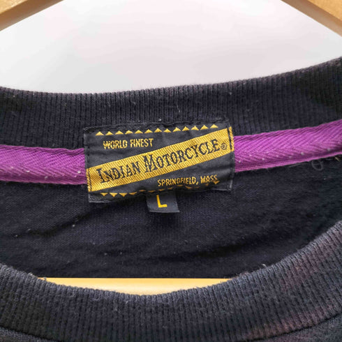 インディアンモーターサイクル INDIAN MOTORCYCLE カウレザー パンチングアーム バッグスカル プリント Tシャツ メンズ JPN:L