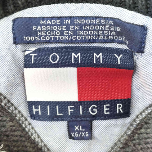 トミーヒルフィガー TOMMY HILFIGER ワンポイントロゴ刺繍 クルーネックコットンニット メンズ import:XL