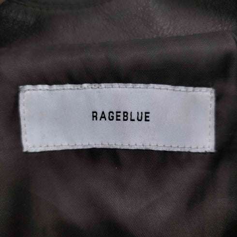 レイジブルー RAGEBLUE エラスティックウエスト ステンカラー ジップアップ フェイクレザージャケット メンズ JPN:M