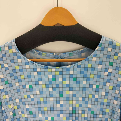 ラジョコンダ LA JOCONDE ブロックパターン サテンS/Sワンピース レディース 40