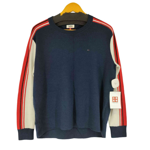 トミーヒルフィガー TOMMY HILFIGER ワンポイントロゴ刺繍 クルーネックニット メンズ import:M