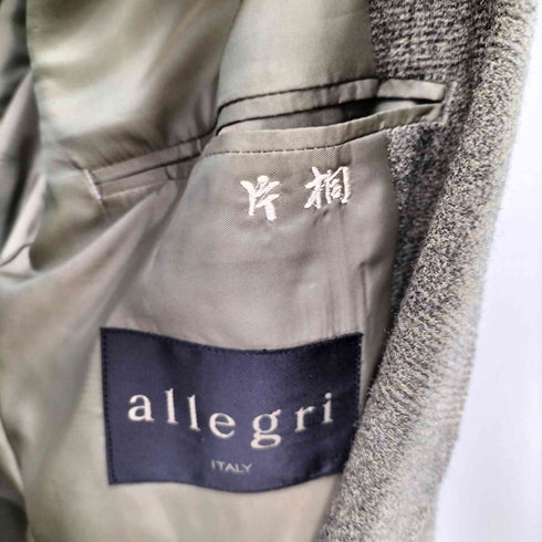 アレグリ allegri メランジ グレンチェック ウール ナイロン 2B テーラード ジャケット メンズ 46R