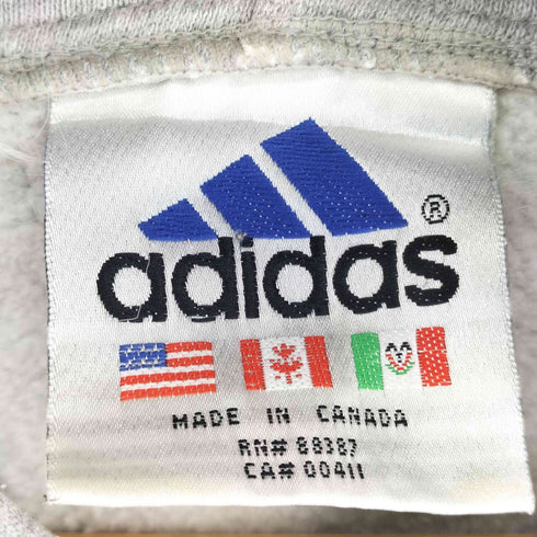 アディダス adidas 90S フロントロゴ刺繍 ジップアップパーカー メンズ