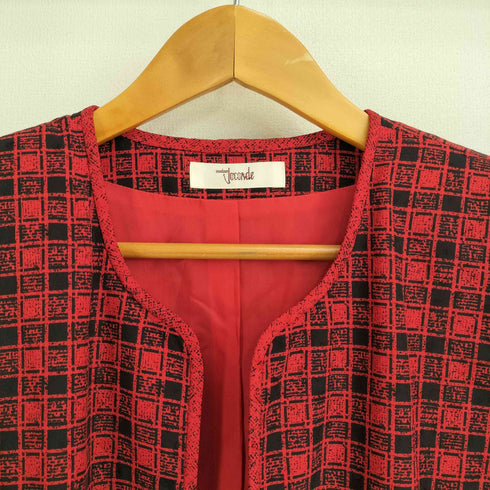 マダムジョコンダ MADAM JOCONDE 総柄ノーカラージャケット レディース