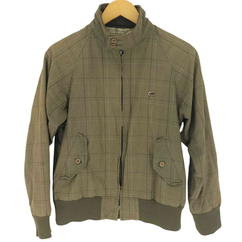 ウールリッチ WOOLRICH 00S ロゴワッペン チェック柄 ラグランスリーブ ハリントンジャケット レディース import:M