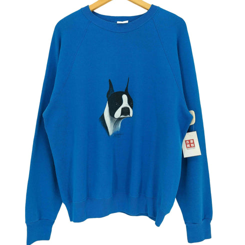 リー Lee 90s USA製 Sturdy Sweats by Lee ブルドック プリント ラグランスリーブ スウェット メンズ import:XXL