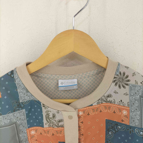 コロンビア Columbia トゥリースワローオムニフリーズゼロショートスリーブヘンリー Tranquil Teal Multi Print レディース import:M