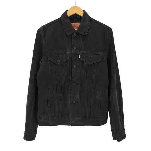 リーバイス Levis ブラック デニムトラッカージャケット メンズ import:M