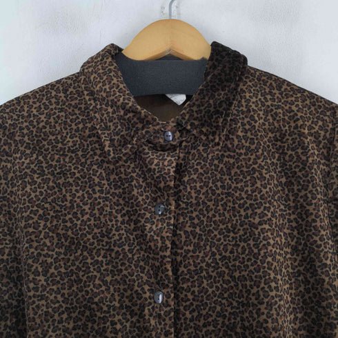 MADE IN USA レオパード ベロア シャツ レディース JPN:L