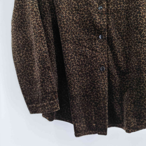 MADE IN USA レオパード ベロア シャツ レディース JPN:L