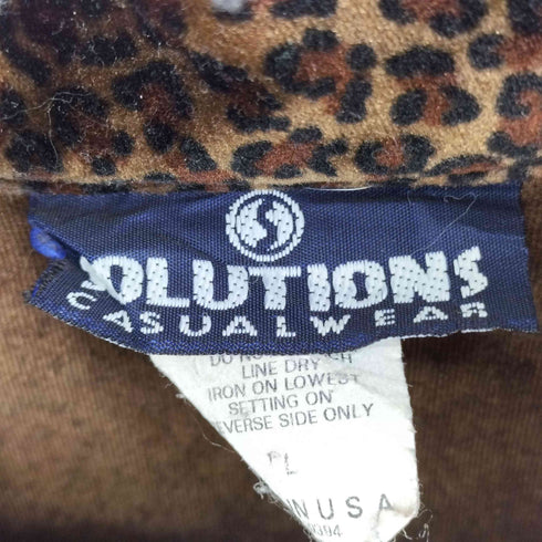 MADE IN USA レオパード ベロア シャツ レディース JPN:L