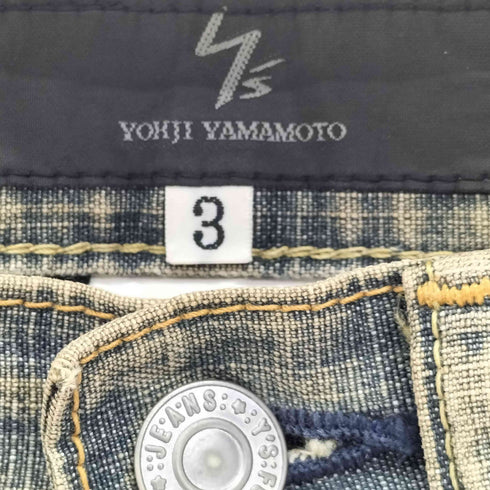ワイズ Ys 90-00S レザーパッチ ボタンフライ デニムパンツ レディース JPN:3