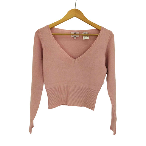 トッカ TOCCA カシミヤ混 クロップド シルク Vネックニット レディース import:M