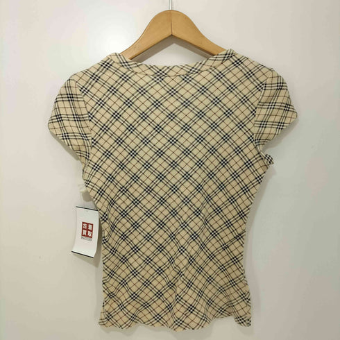 バーバリーブルーレーベル BURBERRY BLUE LABEL ノバチェック ホース刺繍 クルーネック S/S Tシャツ レディース JPN:38