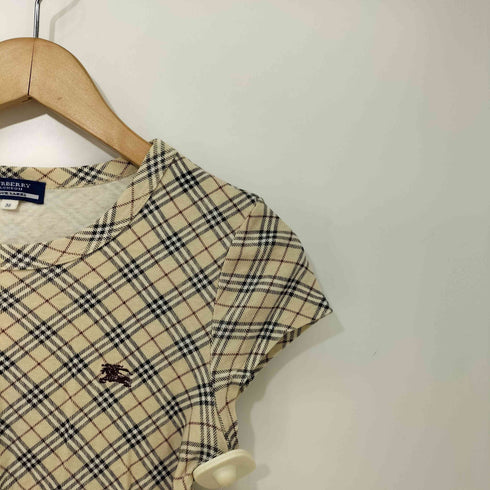 バーバリーブルーレーベル BURBERRY BLUE LABEL ノバチェック ホース刺繍 クルーネック S/S Tシャツ レディース JPN:38