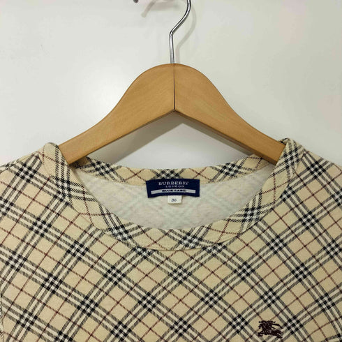 バーバリーブルーレーベル BURBERRY BLUE LABEL ノバチェック ホース刺繍 クルーネック S/S Tシャツ レディース JPN:38