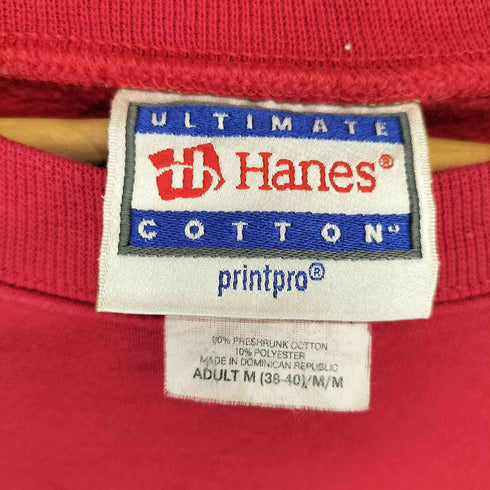 ヘインズ Hanes 90s 刺繍タグ ロゴプリント クルーネックスウェットトレーナー メンズ import:M