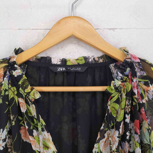 ザラ ZARA 花柄マキシワンピース レディース S