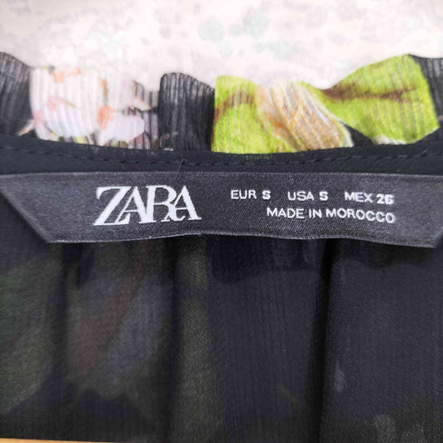 ザラ ZARA 花柄マキシワンピース レディース S
