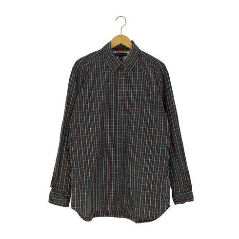 トミーヒルフィガー TOMMY HILFIGER 80S TWO PLY COTTON チェック BD シャツ メンズ import:L