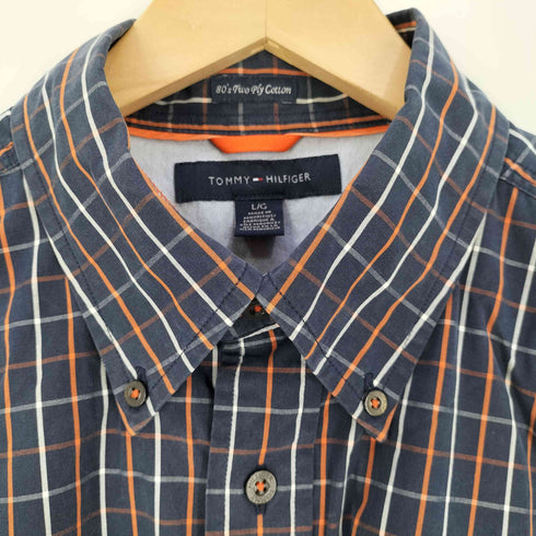 トミーヒルフィガー TOMMY HILFIGER 80S TWO PLY COTTON チェック BD シャツ メンズ import:L