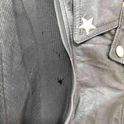 アンダーカバー UNDERCOVER 09SS スタースタッズ 切替 レザー バイカー ライダースジャケット レディース JPN:3