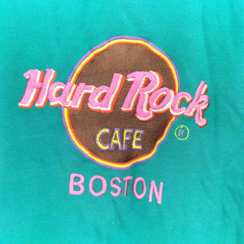 ハードロックカフェ Hard Rock Cafe USA製 BOSTONロゴ刺繍 クルーネックスウェット メンズ import:L