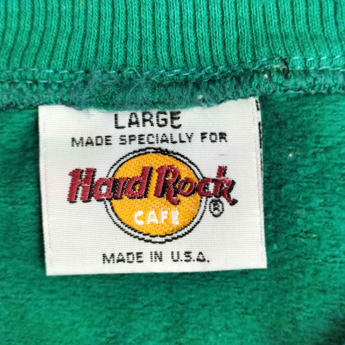 ハードロックカフェ Hard Rock Cafe USA製 BOSTONロゴ刺繍 クルーネックスウェット メンズ import:L