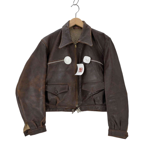 ジャーマンアーミー GERMAN ARMY 40-50S ドイツ軍 Luftwaffe German HARTMANN STYLE JACKET ルフトヴァッフェ ハルトマン モーターサイクル レザー ジャケット メンズ