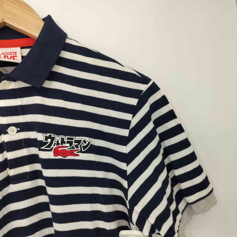ラコステライブ Lacoste Live 特撮キャラ コラボ ロゴ刺繍 ボーダー ポロシャツ メンズ JPN:1