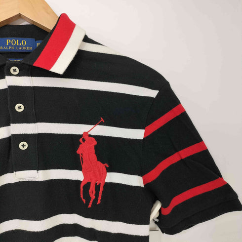 ポロラルフローレン POLO RALPH LAUREN P-WING ウイングフット ビッグポニー 刺繍 ボーダー ポロシャツ メンズ import:XS
