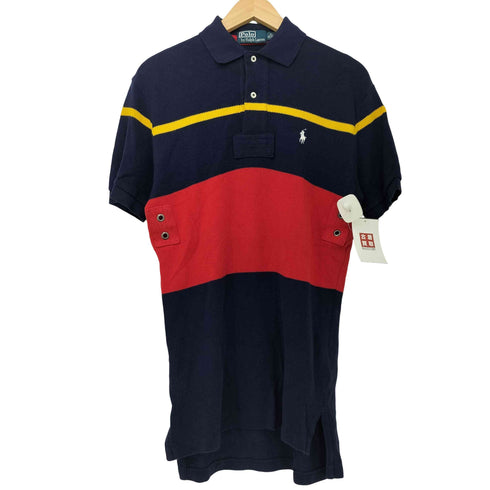 ポロバイラルフローレン Polo by RALPH LAUREN ポニー刺繍 マルチボーダー ピケ 鹿の子 ポロシャツ メンズ import:XS