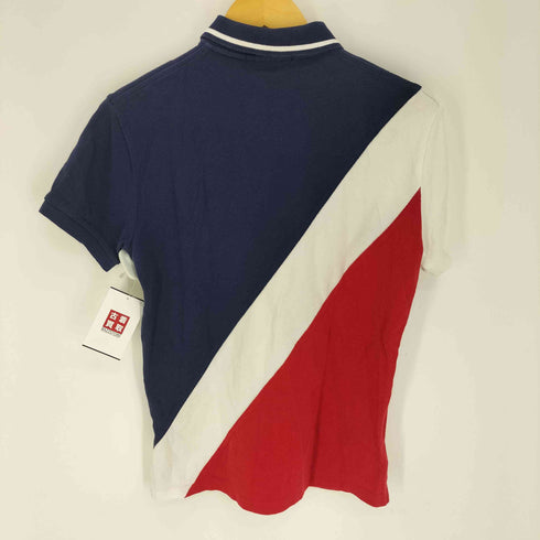 ポロバイラルフローレン Polo by RALPH LAUREN ビッグポニー 刺繍 斜め ボーダー ポロシャツ メンズ import:XS