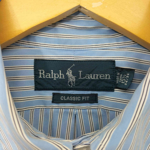 ラルフローレン RALPH LAUREN CLASSIC FIT ポニー刺繍 ストライプ ボタンダウン シャツ メンズ 15 1/2
