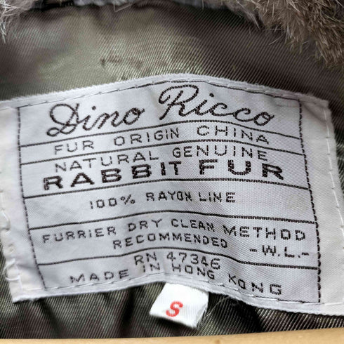 DINO RICO rabbit fur ラビットファーハーフコート レディース S