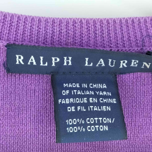 ラルフローレン RALPH LAUREN ITALIAN YARN スモールポニー刺繍 コットン カーディガン レディース import:S