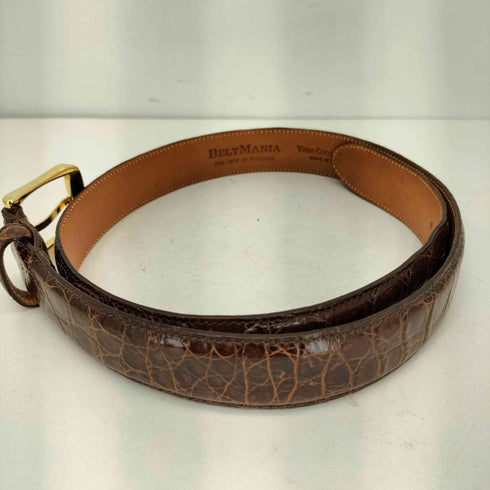 BELT MANIA VERO COCCODRILLO イタリア製 クロコダイル柄 レザーベルト メンズ 85