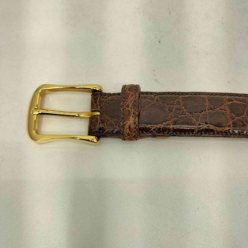 BELT MANIA VERO COCCODRILLO イタリア製 クロコダイル柄 レザーベルト メンズ 85