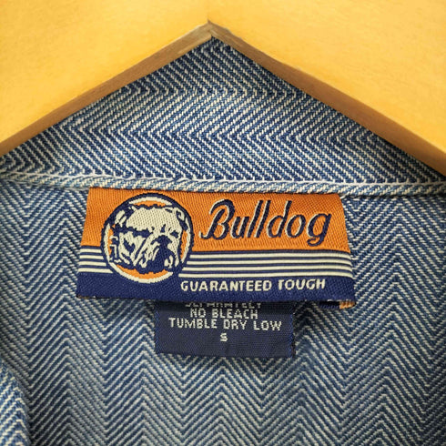 Bulldog USA製 ヘリンボーン クロップドデニムジャケット Y2K レディース S